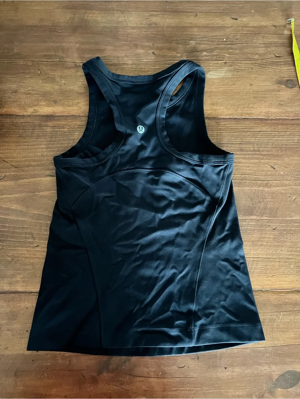 Lululemon Black Racerback Athletic Tank Top Built-In Shelf Bra Size Approx Small